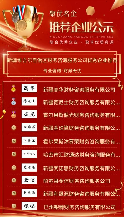 新疆維吾爾自治區財務咨詢服務公司優秀企業推薦公示